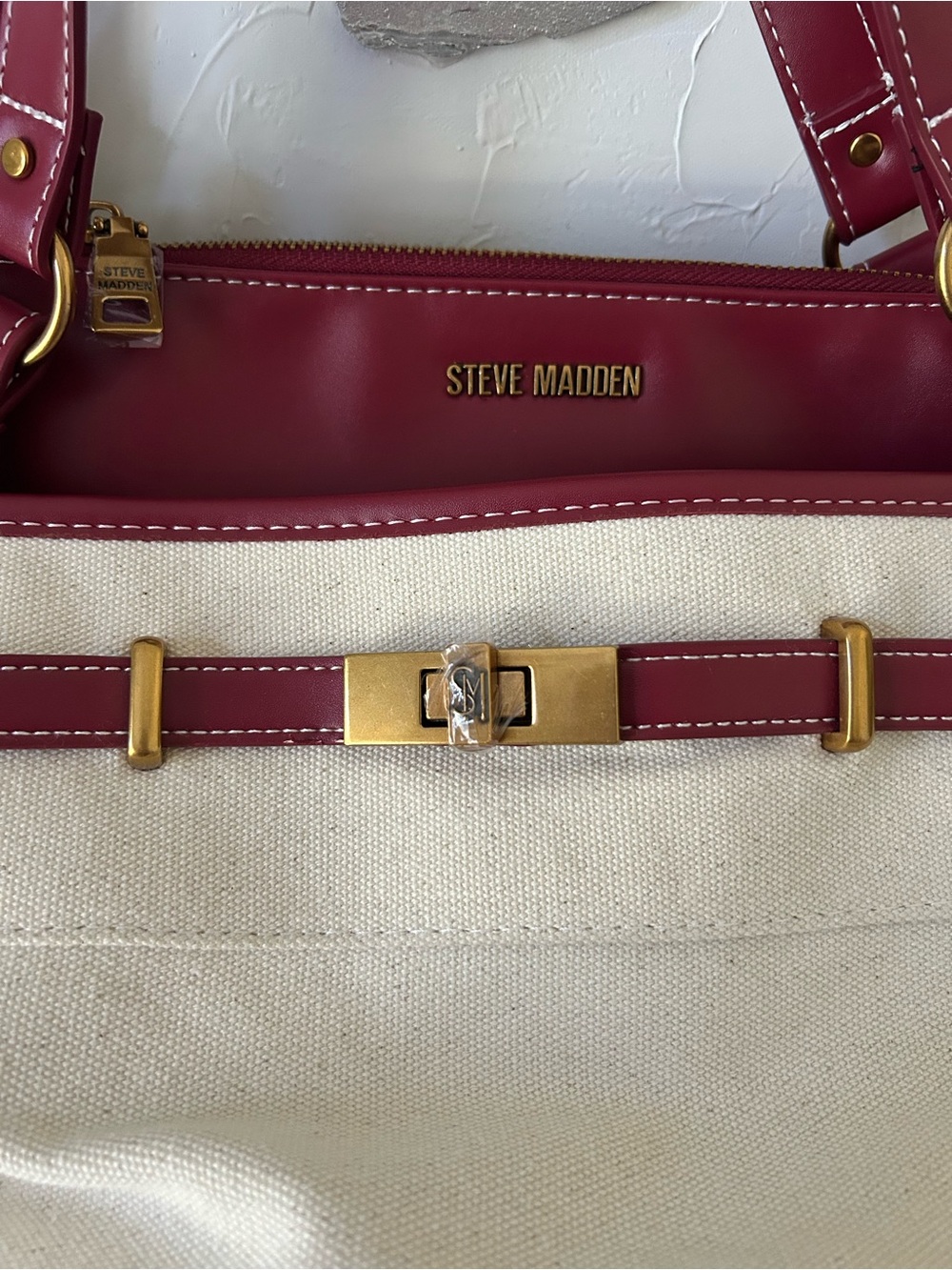 Steve Madden BOGO Canvas Tote And Matching Crossbody - Picture 2 of 6